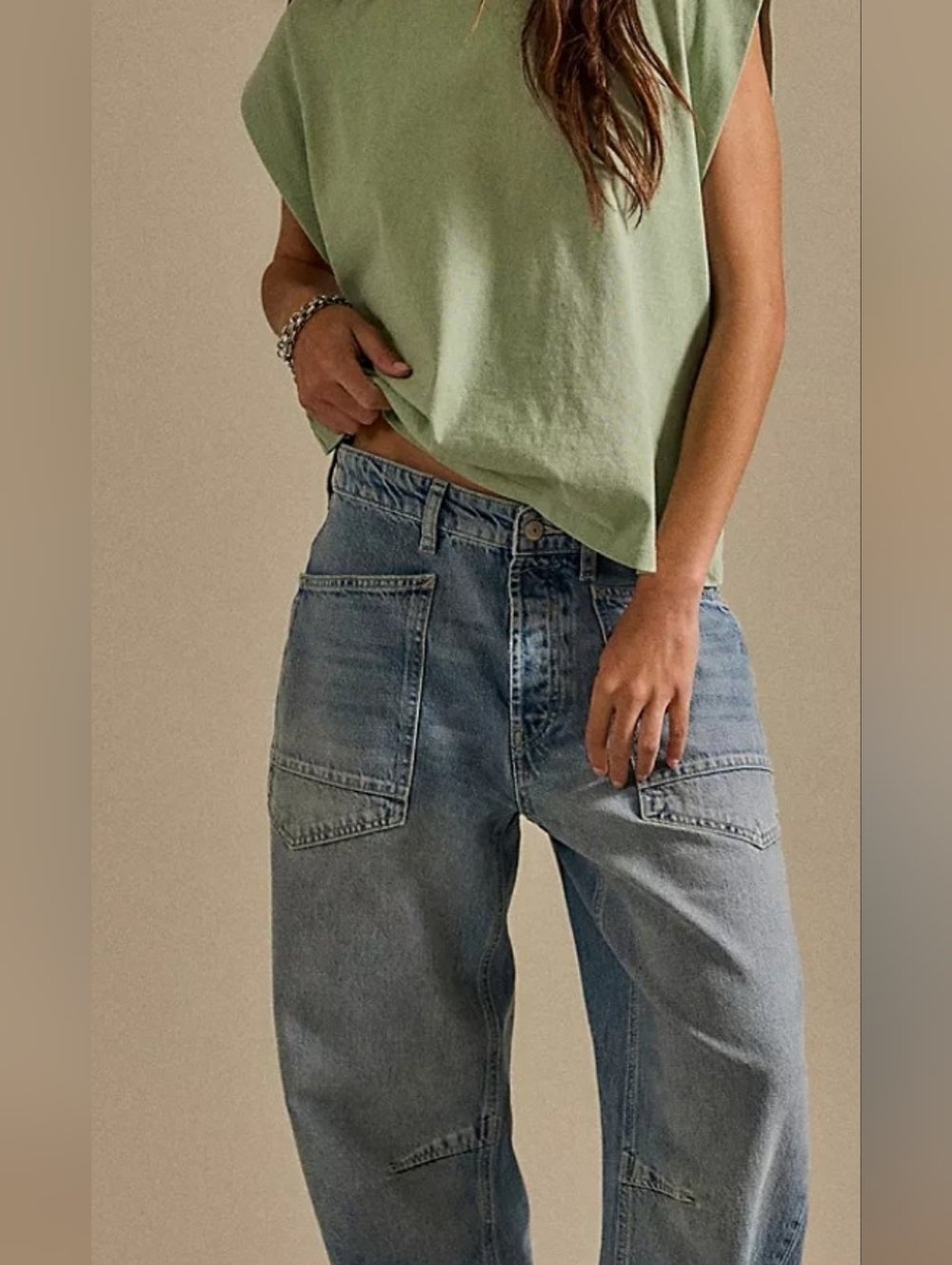 We The Free Lucky You Barrel Jeans, Size 24, nwot